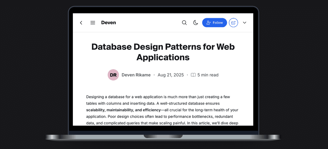 Database Design Patterns for Web Applications
