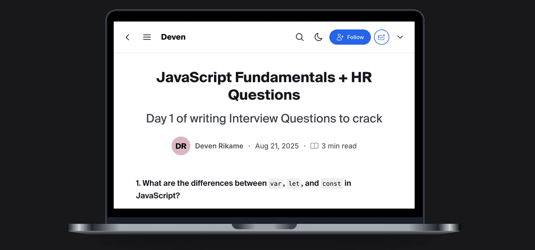 JavaScript Fundamentals + HR Questions